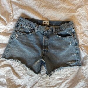 Agolde Parker Long Shorts - Medium Wash